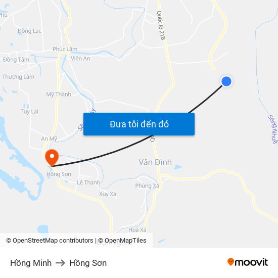 Hồng Minh to Hồng Sơn map