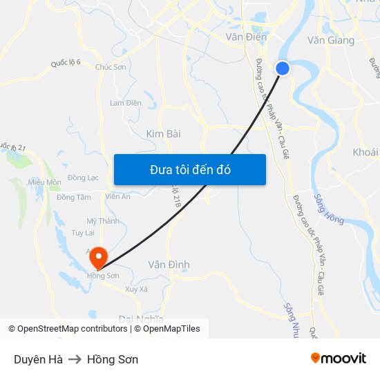 Duyên Hà to Hồng Sơn map