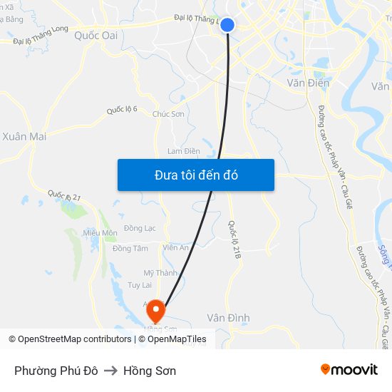 Phường Phú Đô to Hồng Sơn map