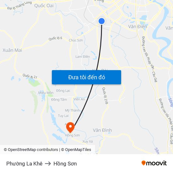 Phường La Khê to Hồng Sơn map
