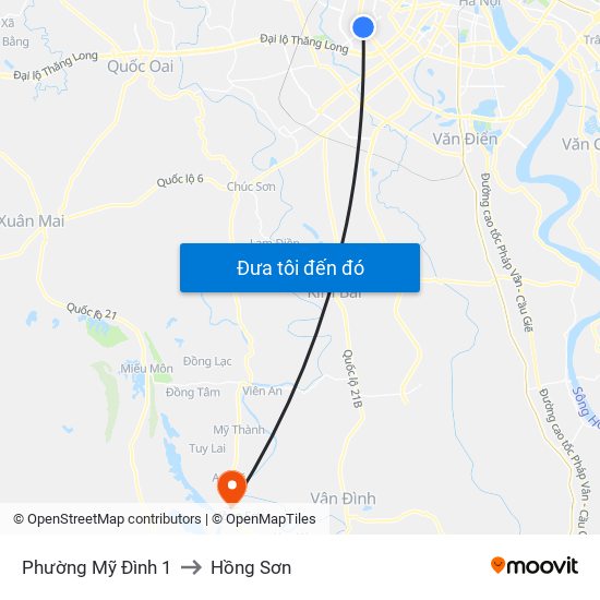 Phường Mỹ Đình 1 to Hồng Sơn map
