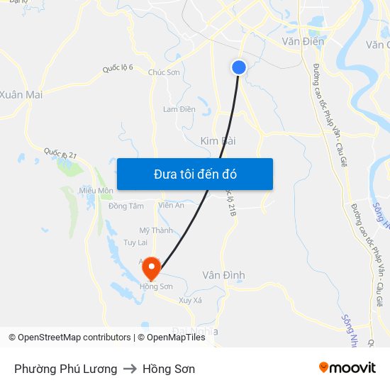 Phường Phú Lương to Hồng Sơn map
