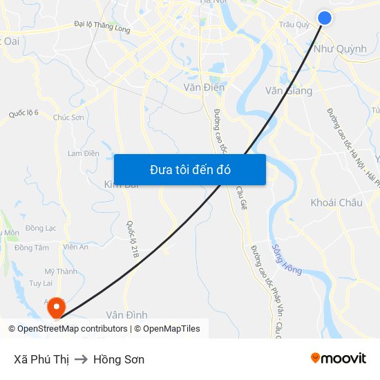 Xã Phú Thị to Hồng Sơn map
