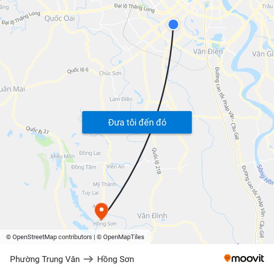 Phường Trung Văn to Hồng Sơn map