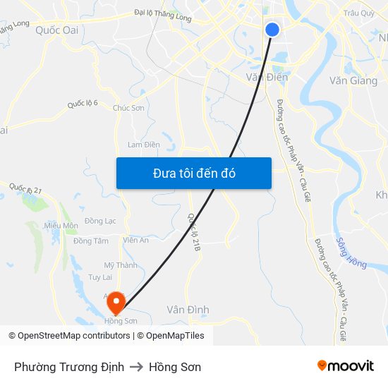 Phường Trương Định to Hồng Sơn map