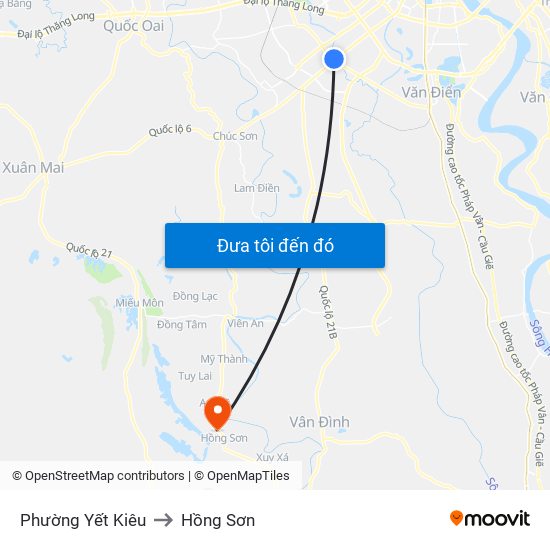 Phường Yết Kiêu to Hồng Sơn map