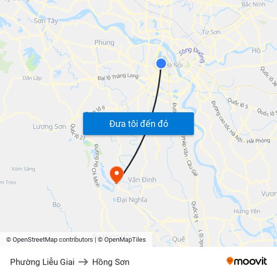 Phường Liễu Giai to Hồng Sơn map