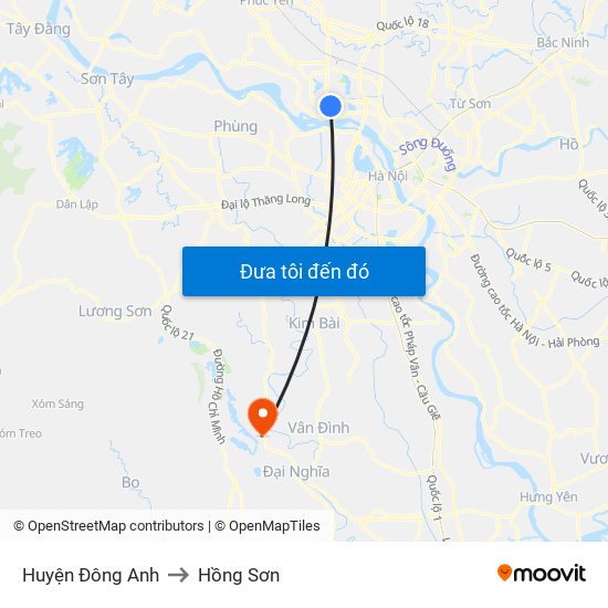 Huyện Đông Anh to Hồng Sơn map