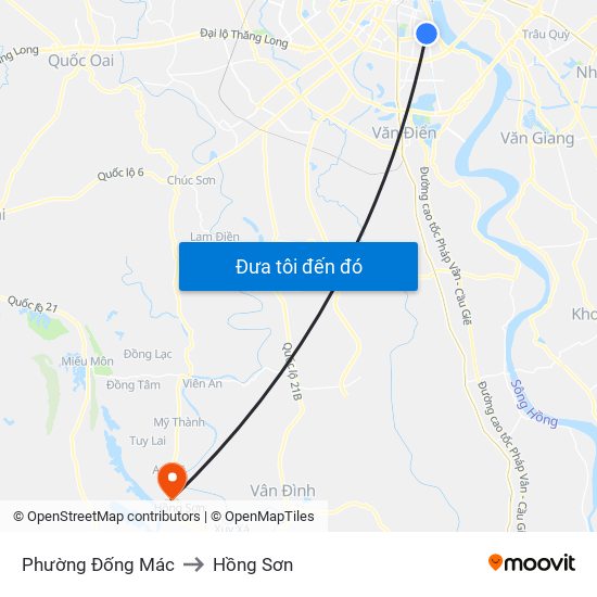 Phường Đống Mác to Hồng Sơn map