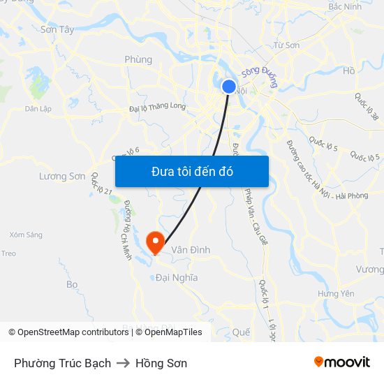 Phường Trúc Bạch to Hồng Sơn map