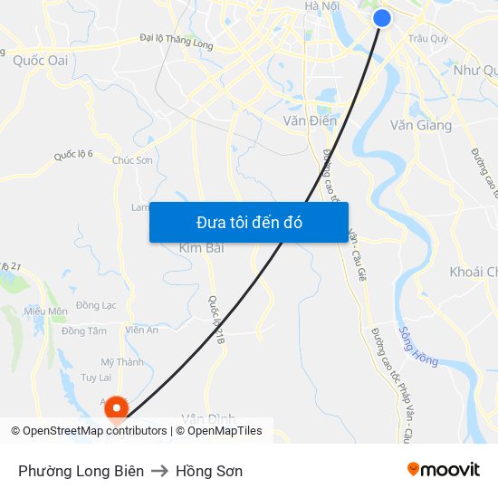 Phường Long Biên to Hồng Sơn map