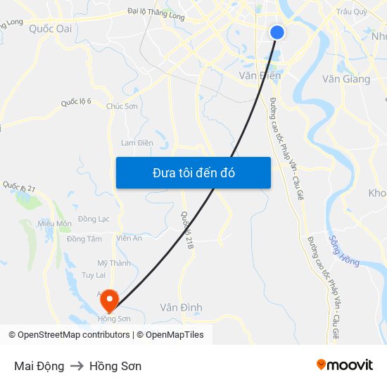 Mai Động to Hồng Sơn map