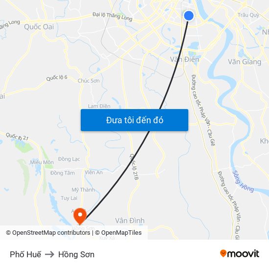 Phố Huế to Hồng Sơn map