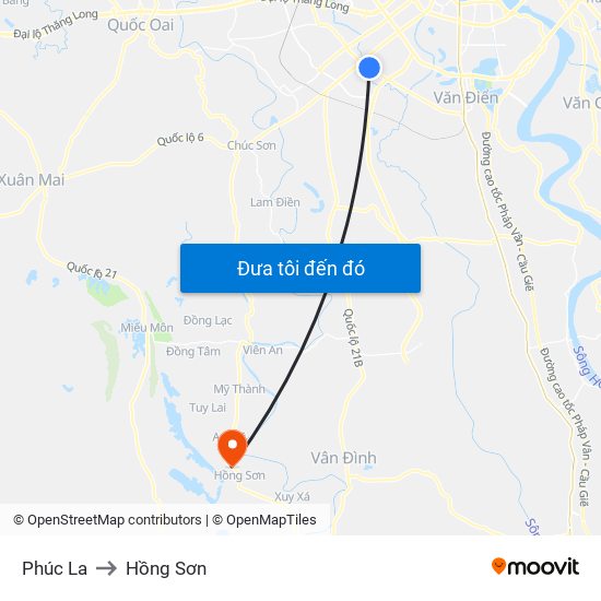 Phúc La to Hồng Sơn map