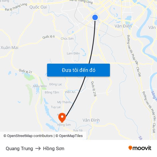 Quang Trung to Hồng Sơn map