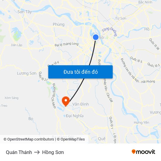 Quán Thánh to Hồng Sơn map
