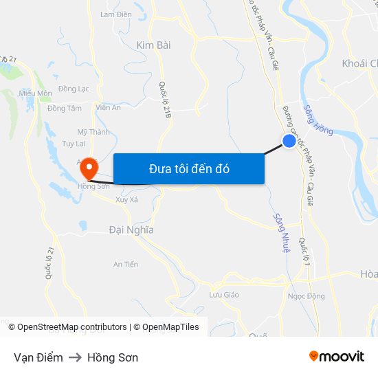 Vạn Điểm to Hồng Sơn map