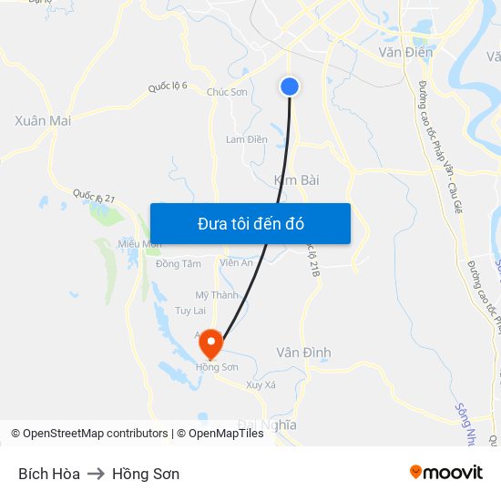 Bích Hòa to Hồng Sơn map