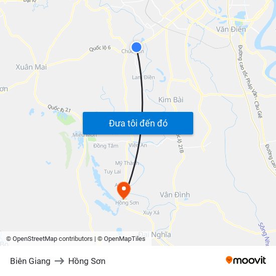 Biên Giang to Hồng Sơn map