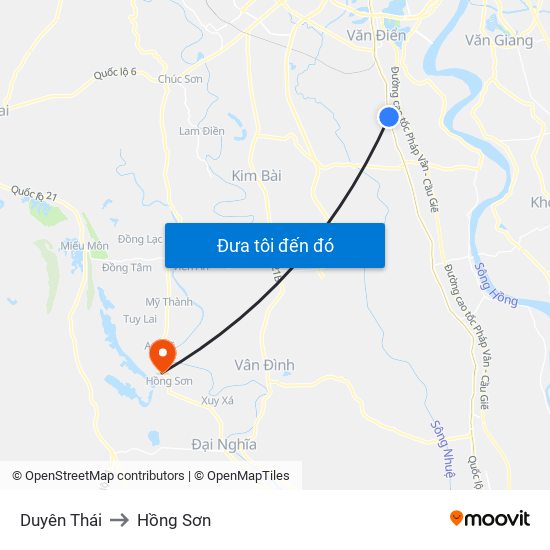 Duyên Thái to Hồng Sơn map