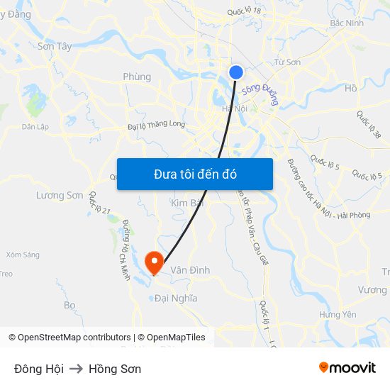 Đông Hội to Hồng Sơn map