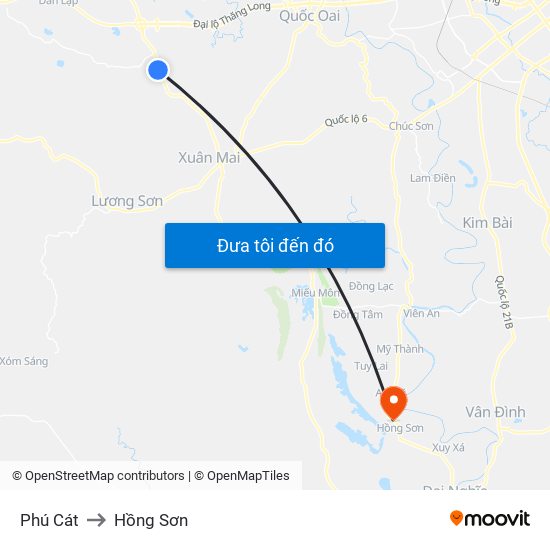 Phú Cát to Hồng Sơn map