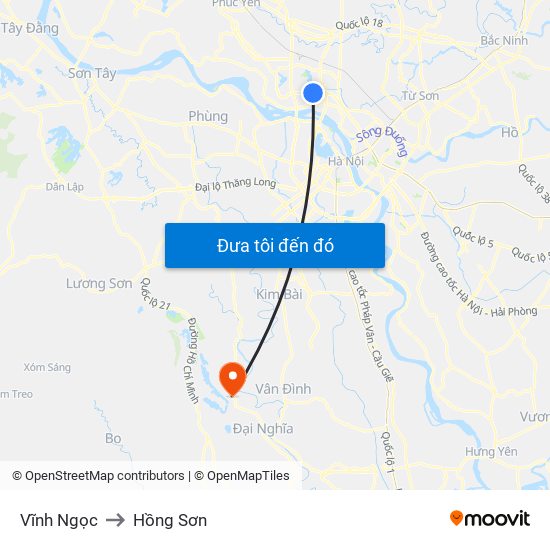 Vĩnh Ngọc to Hồng Sơn map