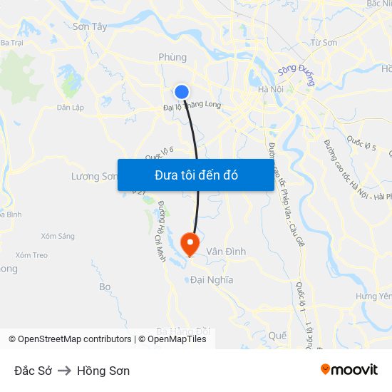 Đắc Sở to Hồng Sơn map