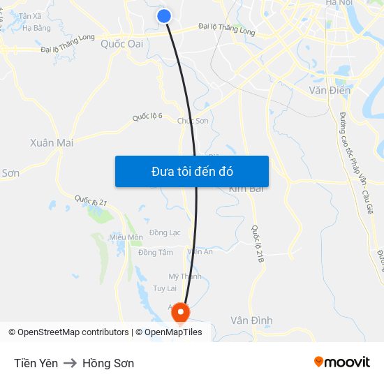 Tiền Yên to Hồng Sơn map
