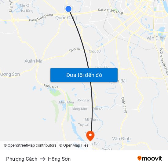 Phượng Cách to Hồng Sơn map