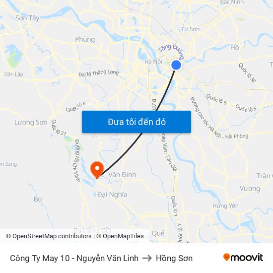 Công Ty May 10 - Nguyễn Văn Linh to Hồng Sơn map