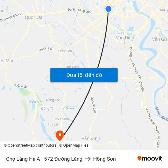 Chợ Láng Hạ A - 572 Đường Láng to Hồng Sơn map