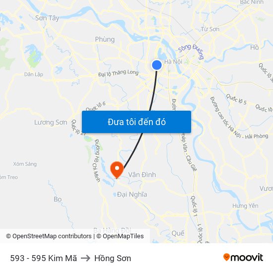 593 - 595 Kim Mã to Hồng Sơn map