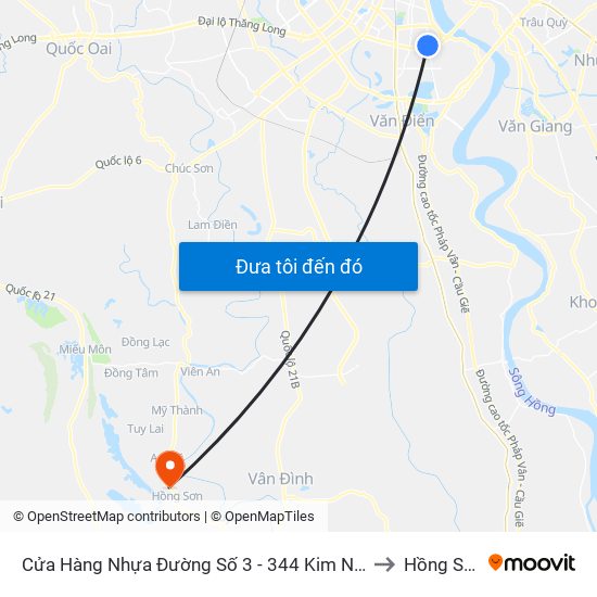 Cửa Hàng Nhựa Đường Số 3 - 344 Kim Ngưu to Hồng Sơn map