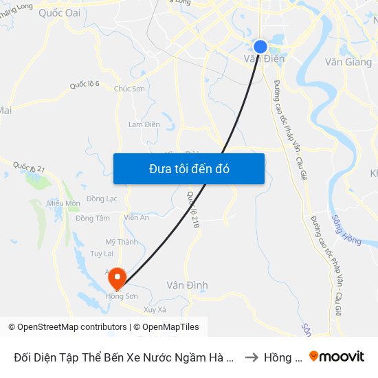 Đối Diện Tập Thể Bến Xe Nước Ngầm Hà Nội - Ngọc Hồi to Hồng Sơn map