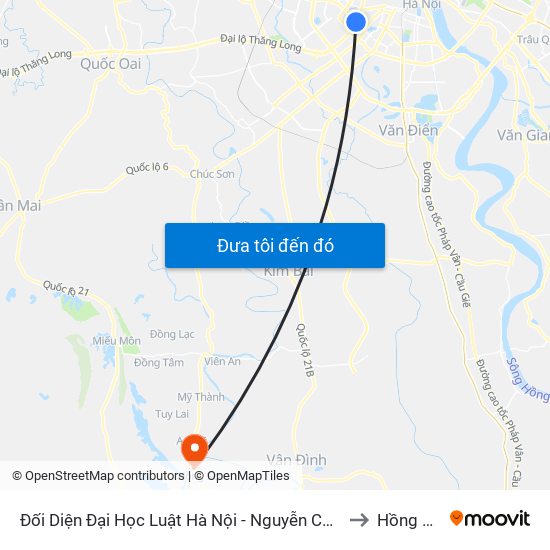 Đối Diện Đại Học Luật Hà Nội - Nguyễn Chí Thanh to Hồng Sơn map