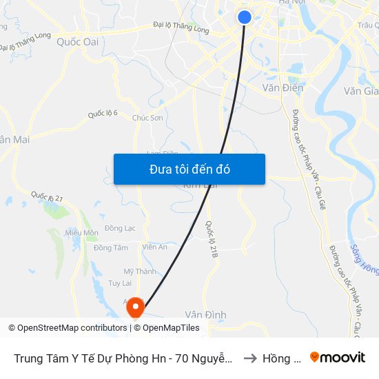 Trung Tâm Y Tế Dự Phòng Hn - 70 Nguyễn Chí Thanh to Hồng Sơn map