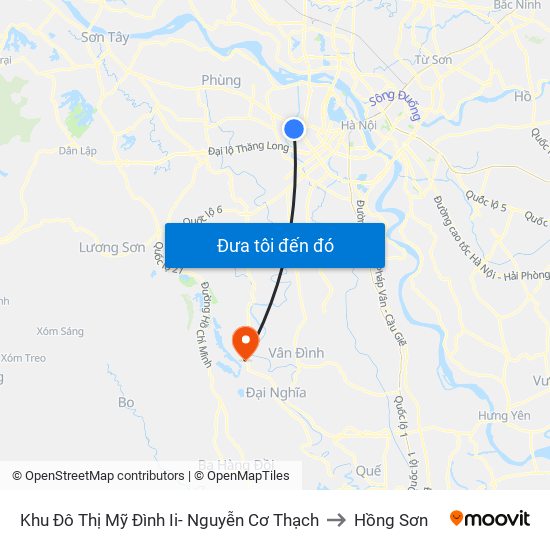 Khu Đô Thị Mỹ Đình Ii- Nguyễn Cơ Thạch to Hồng Sơn map