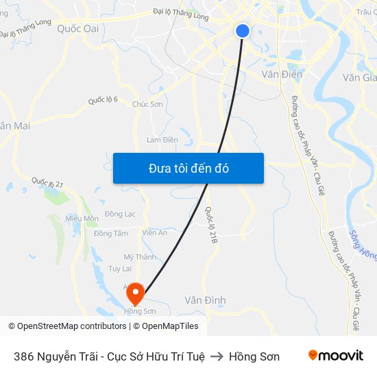 386 Nguyễn Trãi - Cục Sở Hữu Trí Tuệ to Hồng Sơn map