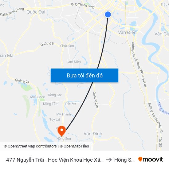 477 Nguyễn Trãi - Học Viện Khoa Học Xã Hội to Hồng Sơn map