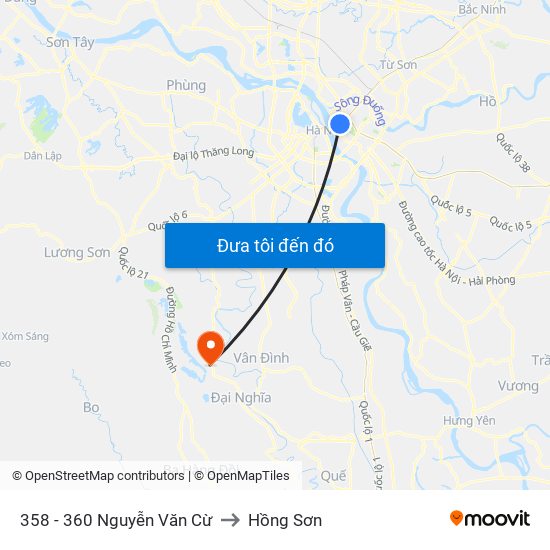 358 - 360 Nguyễn Văn Cừ to Hồng Sơn map