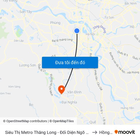 Siêu Thị Metro Thăng Long - Đối Diện Ngõ 599 Phạm Văn Đồng to Hồng Sơn map