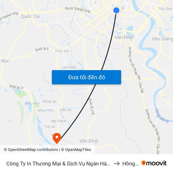 Công Ty In Thương Mại & Dịch Vụ Ngân Hàng - Số 10 Chùa Bộc to Hồng Sơn map