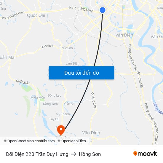 Đối Diện 220 Trần Duy Hưng to Hồng Sơn map