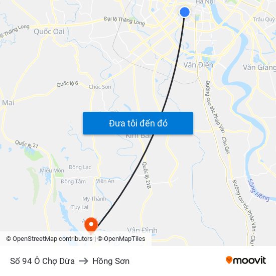 Số 94 Ô Chợ Dừa to Hồng Sơn map