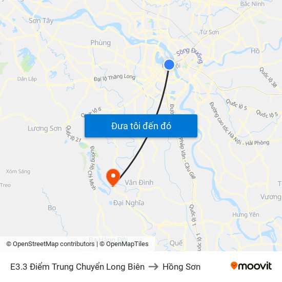 E3.3 Điểm Trung Chuyển Long Biên to Hồng Sơn map