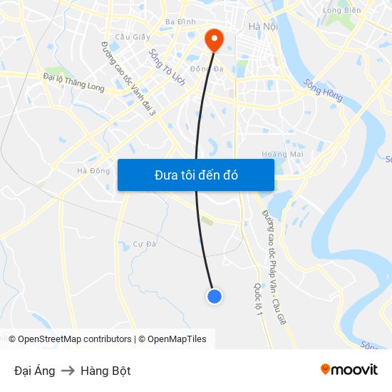 Đại Áng to Hàng Bột map