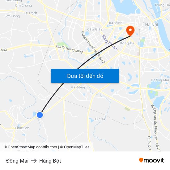 Đồng Mai to Hàng Bột map