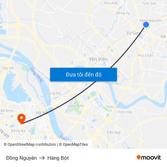 Đồng Nguyên to Hàng Bột map