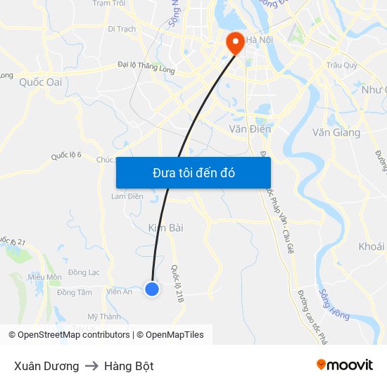 Xuân Dương to Hàng Bột map